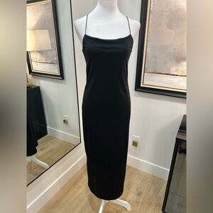 Zara Black Midi Dress with Spaghetti Straps